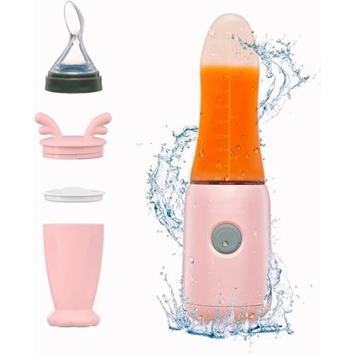 Socila Portable Baby Food Maker with Silicone Squeeze Spoon, Baby Food Processor, Blender for First Stage Baby Feeding - Liquid or Semi-Liquid Options