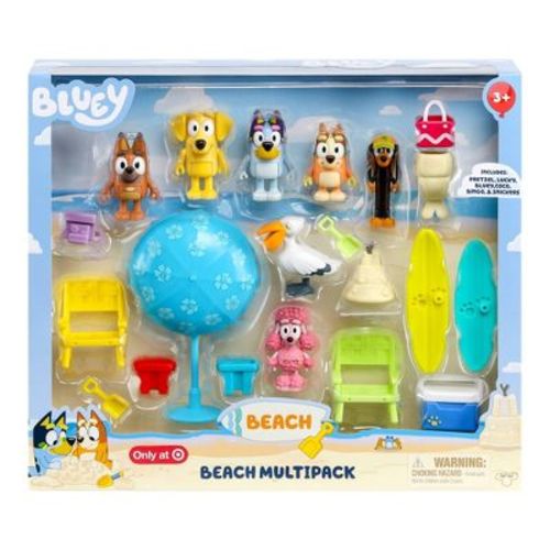Bluey Figure & Accessory Beach Multipack (target Exclusive)