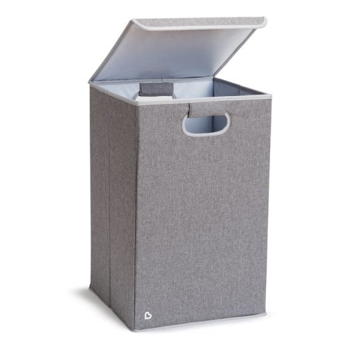 Munchkin Nursery Laundry Hamper, Lightweight and Foldable, Includes Laminated Interior, Gray