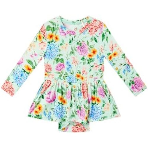 Baby Girl Bodysuit Dress Bamboo Viscose Long Sleeve Soft Infant Romper Dresses