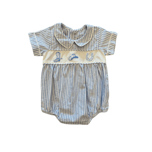 Yee-Haw Cowboy Blue Stripe Bubble
