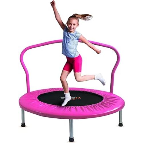 Ativafit 36'' Trampoline for Kids Foldable Mini Toddler Trampoline with Comfortable Foam Handle Play Indoor Outdoor Home Use for Boys Girls for Fun