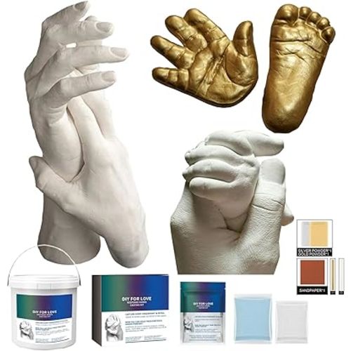 Hand Casting Kit-Plaster Hand Mold Baby Casting Kit for Infant Hand & Foot Molding, Perfect for First Birthday, Christmas & Newborn Gifts