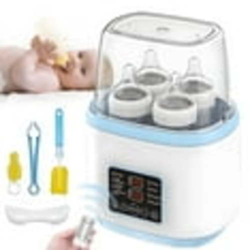 Baby Bottle Warmer and Sterilizer, 8-in-1 Multifuntion Breast Milk Warmer and Sterilizer, LCD Display Accurate Temperature Adjustment & 24H Constant Mode, Fast Baby Food Heater for Twins, Blue