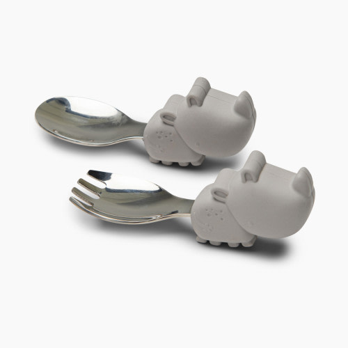 Loulou Lollipop Born to be Wild Learning Spoon and Fork Set - Rhino