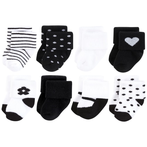 Hudson Baby Terry Socks, 8-Pack, Newborn-12 Months