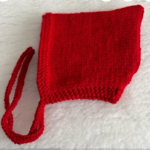 Baby Pixie Bonnet / Hat & Mittens (on cord) Premium Acrylic Aran yarn, Machine washable 3 Sizes  0-3,  3-6, or 6-12 months Colour of choice