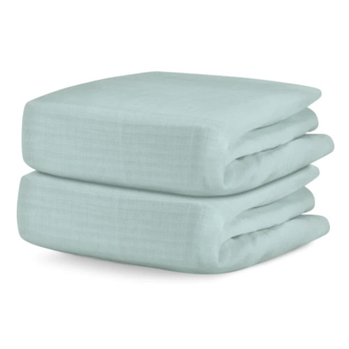 Newton Baby Breathable, Organic Cotton Sheets- Sage Solid (2-pack)