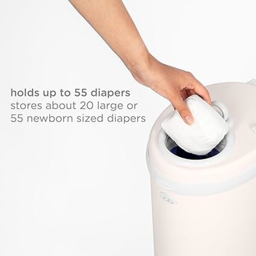 Ubbi Steel Diaper Pail, Odor Locking, No Special Bag Required, Award-Winning, Registry Must-Have, Ivory