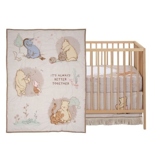 Lambs & Ivy Disney Baby Pooh Bear & Pals Cotton 3Piece Nursery Crib Bedding Set
