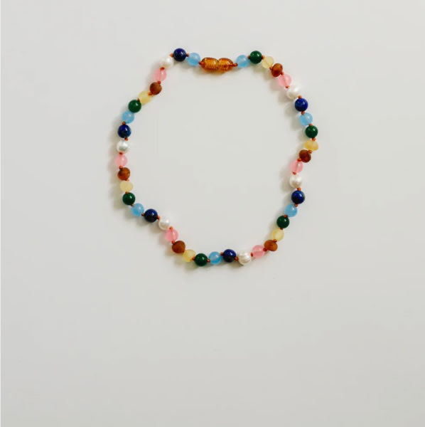 Raw Baltic Amber and Pearl Necklace + Sweet Pink Gemstones – CanyonLeaf
