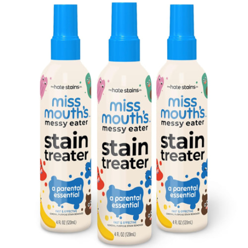 Miss Mouth's Messy Eater Stain Treater Spray - 4oz 3 Pack Stain Remover - Newborn & Baby Essentials - No Dry Cleaning Food, Grease, Coffee Off Laundry, Underwear, Fabric