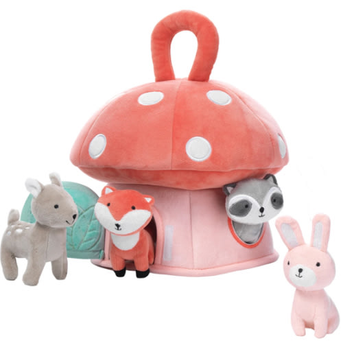 Plush Mushroom Playhouse Interactive Toy with Animals