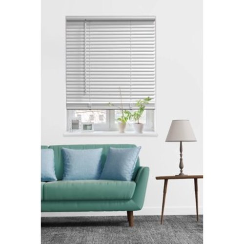 Mainstays 1" Cordless Vinyl Room Darkening Blinds, White, 34"W x 72"L
