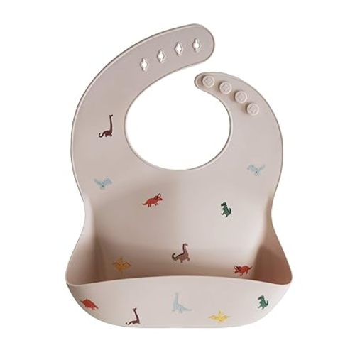 mushie Silicone Baby Bib | (Dinosaurs)