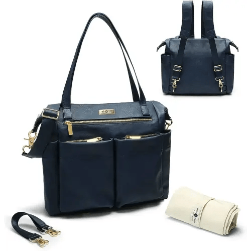 miss fong Diaper Bag Tote Baby Bag Leather Diaper Bag Backpack Large Diaper Tote Bag, Diaper Bag Purse with 11 Diaper Bag Organizer,Changing Pad, Stroller Straps,4 Insulated Pockets