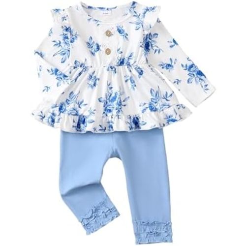 Baby Girl Clothes Toddler Girl Outfits Ruffle Shirt Pants Cute Infant Outfit Set Baby Girl Fall Winter Clothes