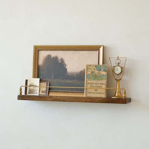 Elliott Wood and Brass Picture Ledge – Magnolia