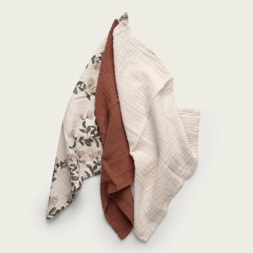 Garbo & Friends Muslin Burp Cloth 3pcs - Honeysuckle