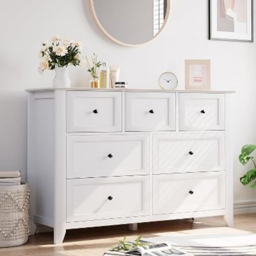 COZONY 54" Wide 7-Drawer Dresser for Bedroom, Modern Chest of Drawers with Deep Storage, Clothes Organizer for Living Room, Hallway