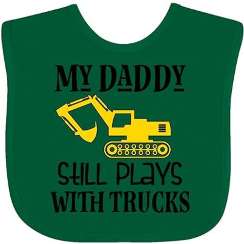 inktastic Construction Daddy Still Plays with Trucks Baby Bib