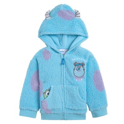 Disney Monsters Inc. Mike Sully Infant Baby Boys Cozy Faux Sherling Cosplay Hoodie Blue / Sulley 12 Months