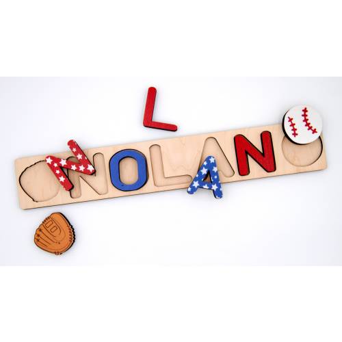 Baseball name puzzle / Name puzzle / Toddler gift/ First birthday gift/ Gift for baby
