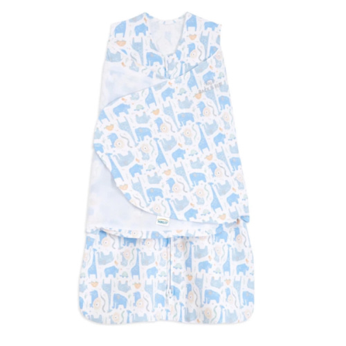 Blue Safari Animals 100% Cotton Baby Swaddle - Small | HALO