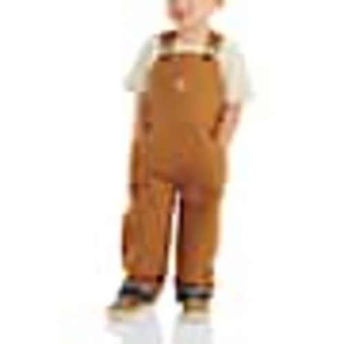 Kids' Canvas Bib Overall Flannel-Lined (Infant/Toddler) | Carhartt Brown | Carhartt