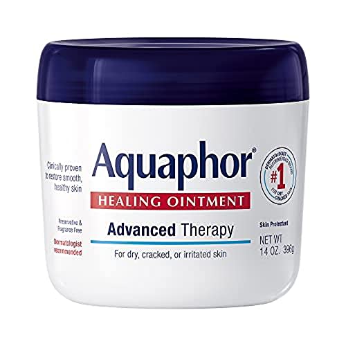 Aquaphor Healing Ointment, Advanced Therapy Skin Protectant, Multi-Purpose Ointment and Body Moisturizer, For Dry, Cracked Skin, Minor Cuts and Burns, 14 OZ Value Size Jar