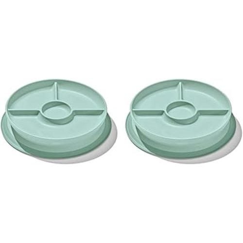OXO Tot Stick and Stay Suction Divided Plate - Opal (Pack of 2)