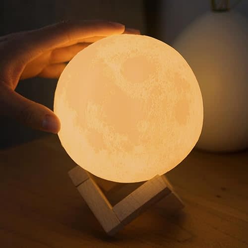 Squishy Moon Lamp for Kids - Silicone Night Light with Soft Glow, Multiple Colors, Touch Controlled & Rechargable - Cute Night Light for Kids Room Decor - Great Gift for Children