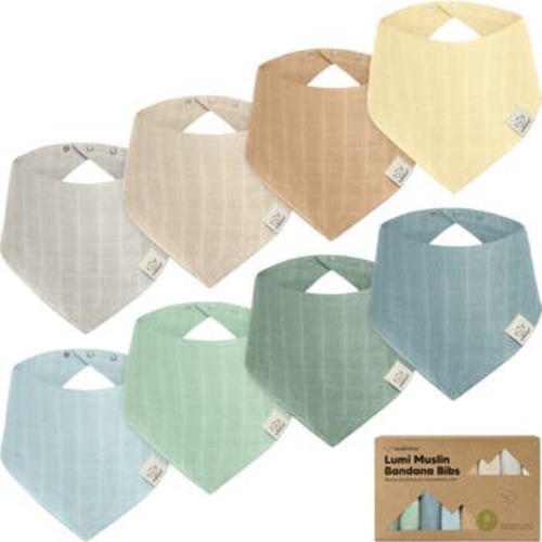 8-Pack Lumi Muslin Bandana Bibs