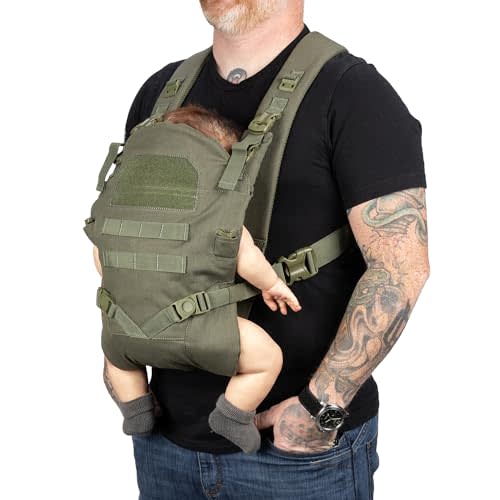 TBG - Mens Tactical Baby Carrier for Infants and Toddlers 8-33 lbs - Compact (Ranger Green)