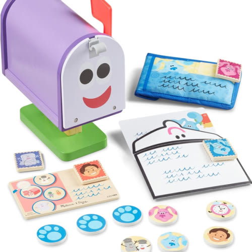 Melissa & Doug Blue's Clues & You! Wooden Mailbox Play Set (27 Pieces), 4 years and up
