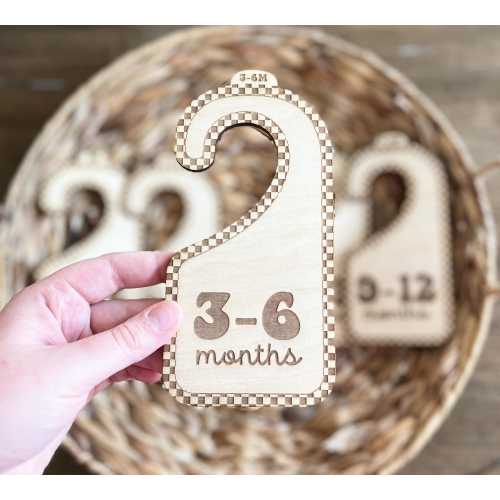 Checkered Baby Closet Organizers - Gender Neutral Baby Shower Gift - Hanging Closet Divider - Nursery Organization
