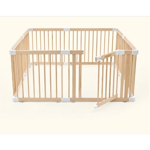 HARPPA Grovi Wooden Baby Gate Playpen Natural Finish Baby Fence for Small & Large Spaces - 57 x 57