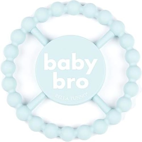 Bella Tunno Happy Teether for Boys – Soft & Easy Grip Baby Boy Teether Toy, Silicone Teether Ring to Help Soothe Gums, Non-Toxic and BPA Free, Baby Bro