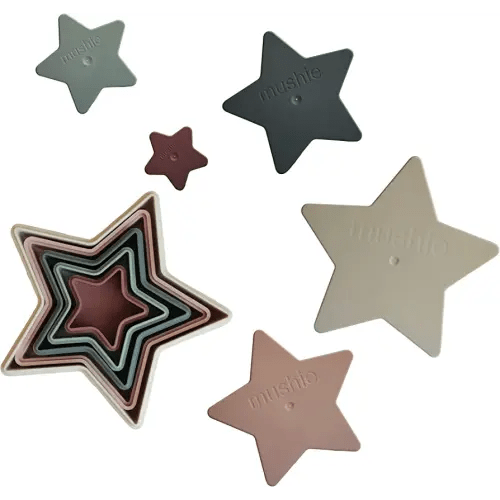 mushie Nesting Stars Toy 10pcs | Made in Denmark (Original) 10 Months+