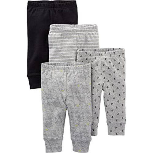 Simple Joys by Carter's Unisex Babies' Cotton Pants, Pack of 4