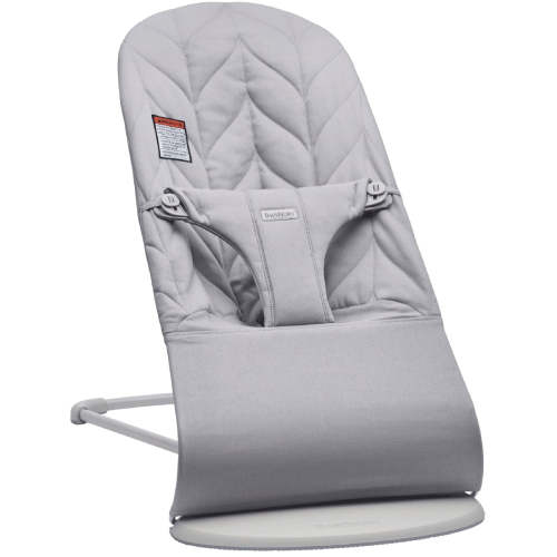BabyBjörn Bouncer Bliss, Light Gray Frame Petal Quilt Cotton Light Gray