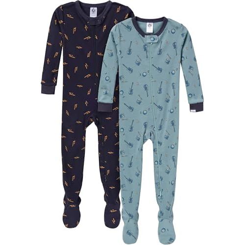 Gerber Baby Boys' 2-Pack Footed Pajamas