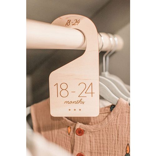 White Loft Baby Closet Size Dividers Baby Closet Organizer – & Durable Birch Baby Closet Dividers from Newborn to 24 Months – Timeless Etched Design for Any Nursery Decor (Set of 7)