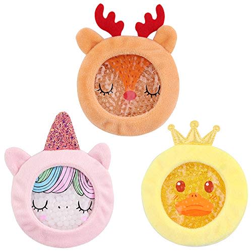 Hilph Booboo Buddy Ice Pack Kids, Reusable Boo Boo Ice Packs with Cover for Kids Toddler Baby Children Injuries, Small Animal Hot Cold Packs for Kids Bumps, Swelling, Wisdom Teeth (3 Packs)