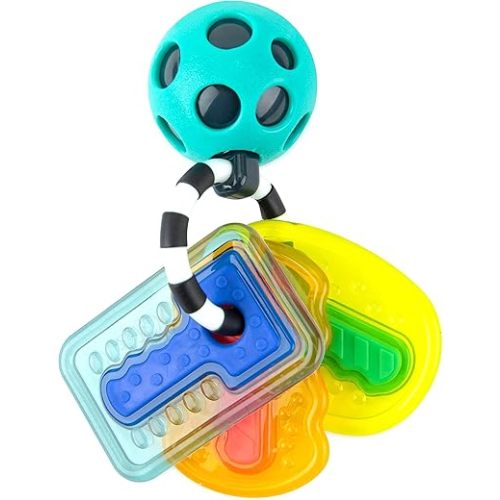 Sassy Drive n' Drool Keys - Textured Developmental Sensory Toy - High Contrast - For Ages Newborn and Up