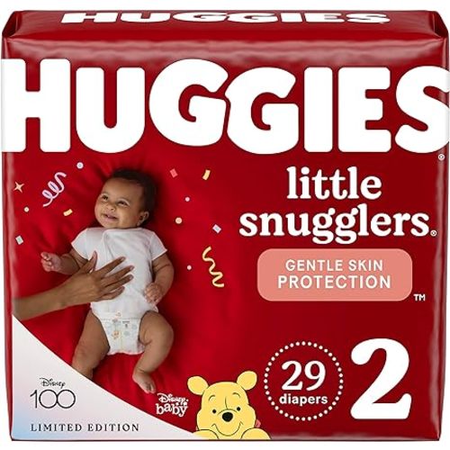Huggies Size 2 Diapers, Little Snugglers Baby Diapers, Size 2 (12-18 lbs), 29 Count