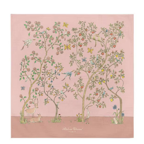 Atelier Choux Paris Baby Organic Cotton In Bloom Swaddle Blanket with Gift Box