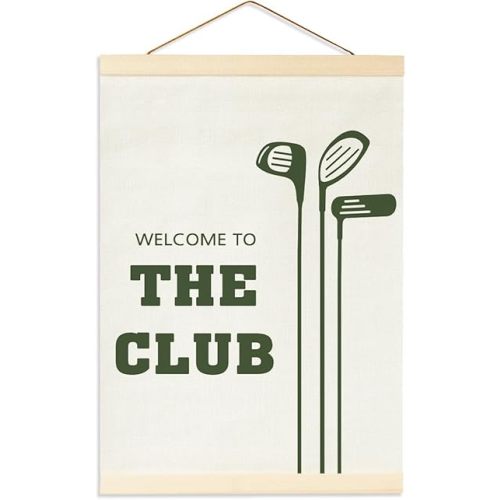 Vintage Golf Nursery Wall Decor For Boys Room Decorations, Golf Birthday Decorations, Teen Boys and Toddler Room Decor Nursery,Welcome To The Club Hanging Flag Banner