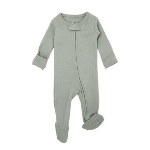 Organic Zipper Footie in Seafoam - L'ovedbaby