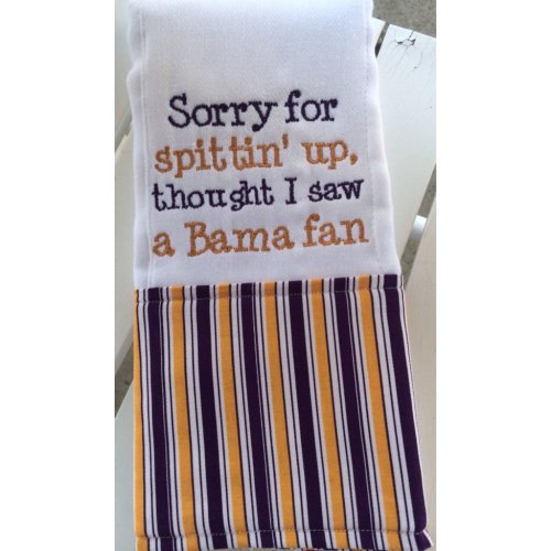 LSU Sorry for Spittin Up, Thought I Saw a Bama Fan Cloth Diaper Burpcloth - Etsy